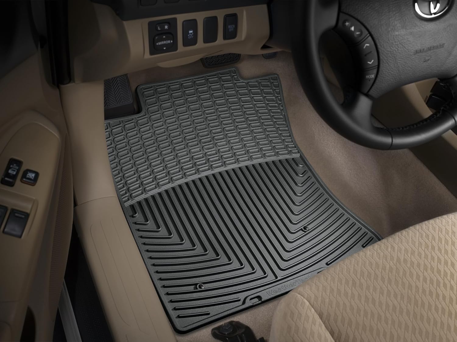 WeatherTech All-Weather Floor Mats for Toyota Tacoma - 1st Row (W123), Black