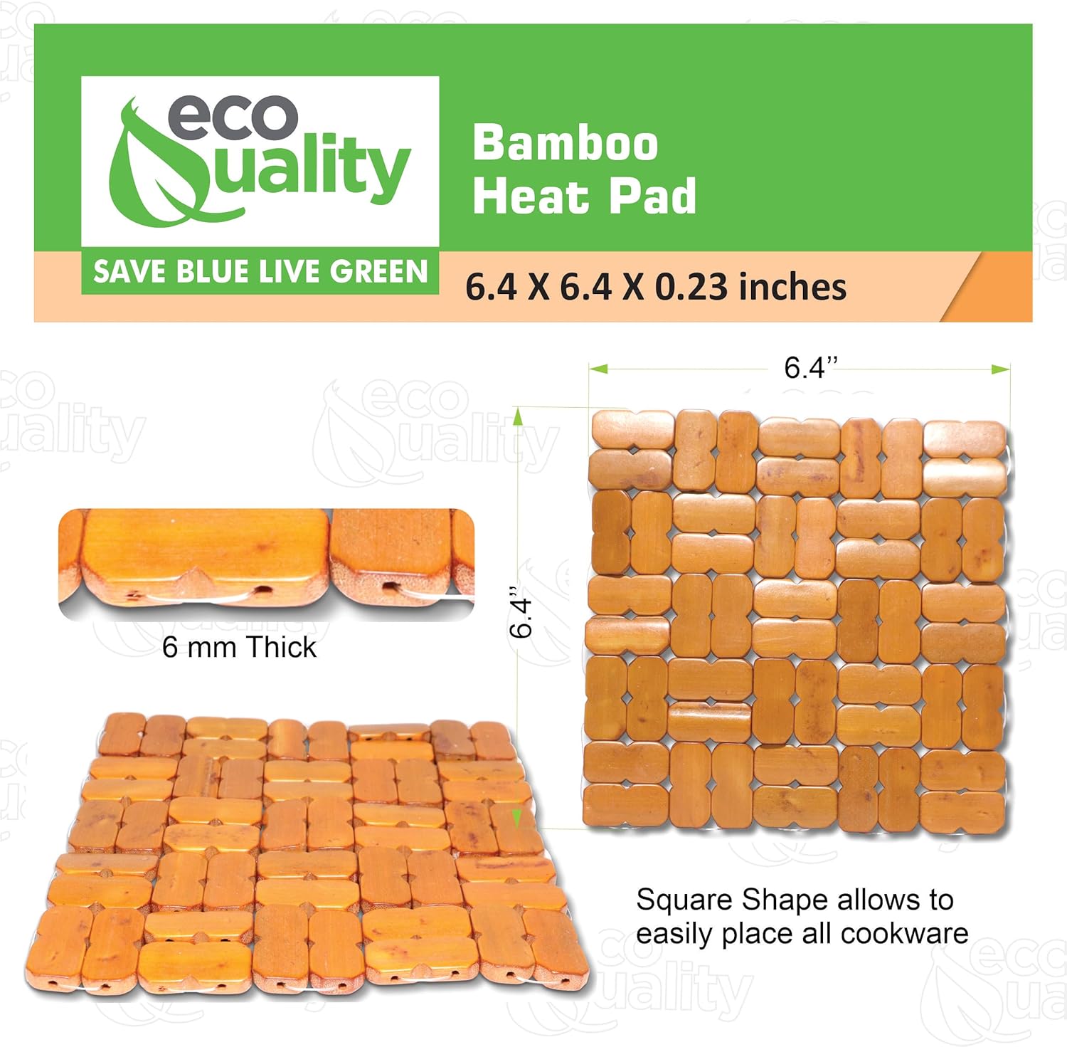 Bamboo Trivets for Hot Dishes - Heat Resistant Kitchen Hot Pads & Countertop Protectors, Table Decor for Home, Festive Design, Ideal Housewarming Gift, Home Essential (32)