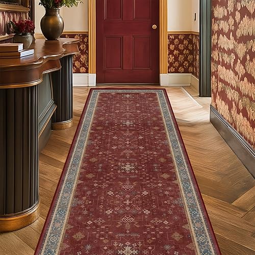 Miniatura 101 de Alfombra de Pasillo de Baño Lavable Oushak 2x5 - Floral Pastel Bohemio Ecléctico, Alfombra Pequeña Antideslizante de Pelo Bajo Resistente a Manchas