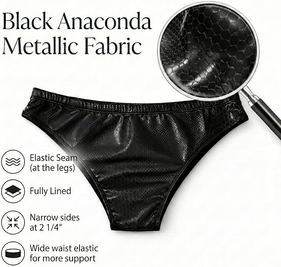 Mens Bodybuilding Posing Trunks Black Anaconda Metallic Classic Physique Suit for NPC & IFBB Competitions