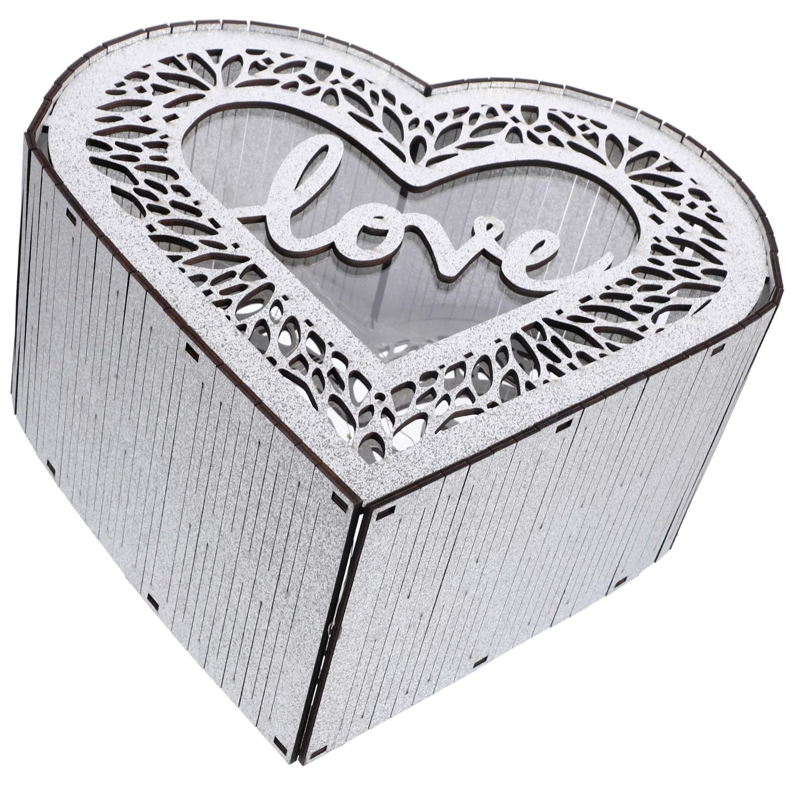 PLAFOPE Kartenbox Erinnerungskiste Herzförmige mit Großer Kapazität zur Hochzeit Rustikal Elegante für Geldkarten und Kleine Geschenke bei Feierlichkeiten