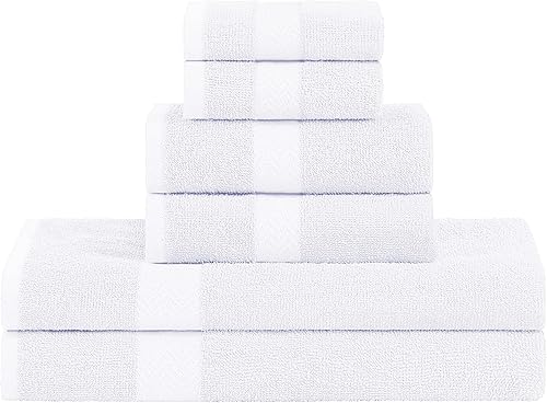 Miniatura 1 de SUPERIOR Juego de 6 toallas de algodón surtidas, incluye 2 toallas faciales, 2 toallas de mano y 2 toallas de baño, hogar, baño, artículos