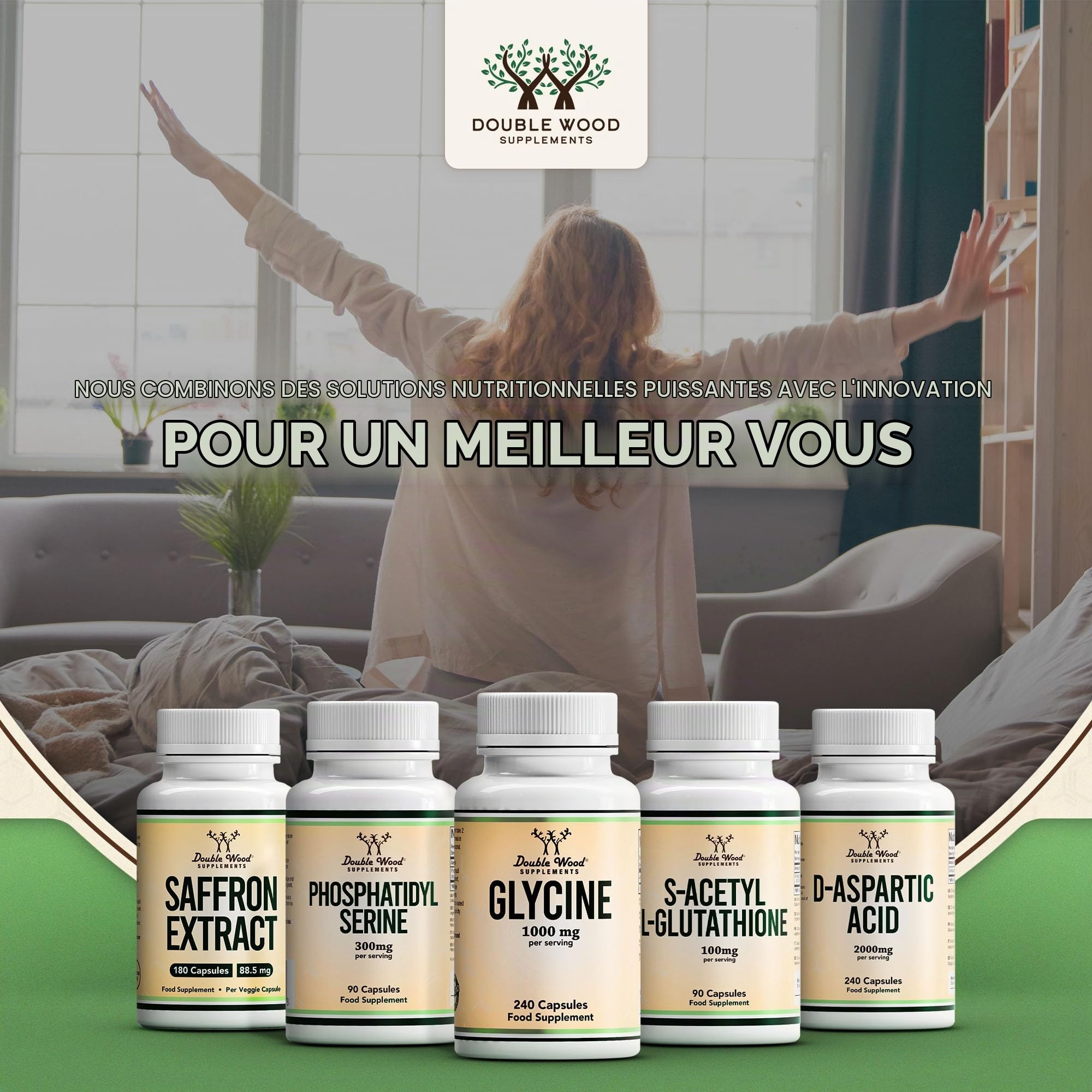 DW Glycine Complement | 240 Gelules Glycine Haute Teneur - 1000 mg par Portion | Complément Alimentaires Acides Aminés | Sans OGM Sans Gluten | Fabriqué au Royaume-Uni