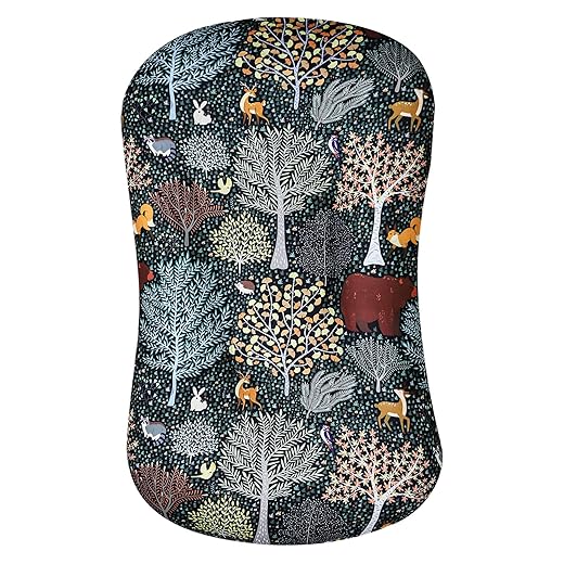 Jundetye Newborn Lounger Cover for Boys and Girls Removable Cover Ultra Soft Comfortable Lounger Slipcover for Infant Lounger Pillow (Forest Animals)