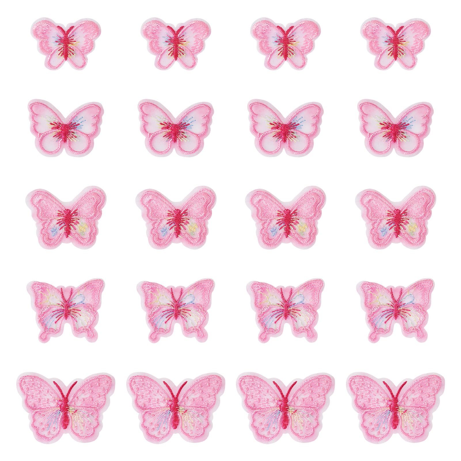 Bestewelry 40pcs Sew on Patches Butterfly Cloth Patches Embroidery Badge Appliques Badge for Sewing Jacket Jeans Clothes Backpack Repair — image 1