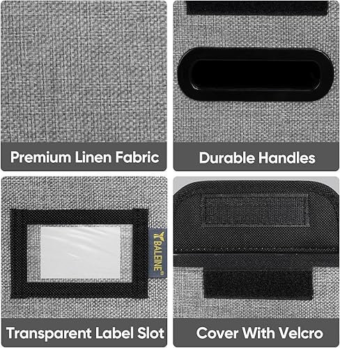 Miniatura 201 de BALEINE - Caja organizadora de archivos con tapa, organizador de carpetas plegable con riel de plástico, caja para carpetas colgantes para Gris