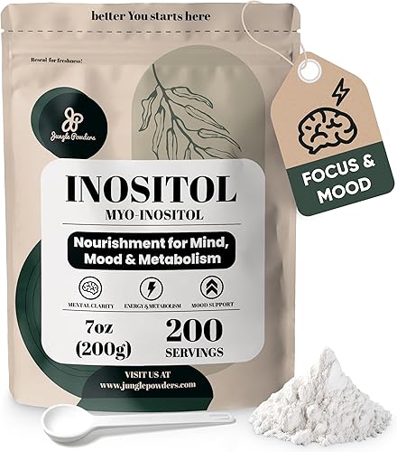 Jungle Powders Inositol Powder 7 Ounce Bag - Unflavored, Vegan, Non-GMO Supplement 7-Month Supply Myo Inositol Supplement for Women Hormone Balance