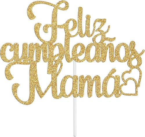 Miniatura 7 de Feliz Cumpleaños Mama Cake Topper, Best Mom Ever, Feliz Día de la Madre, Feliz Cumpleaños, Decoración de Fiesta de Mamá, Purpurina Dorada
