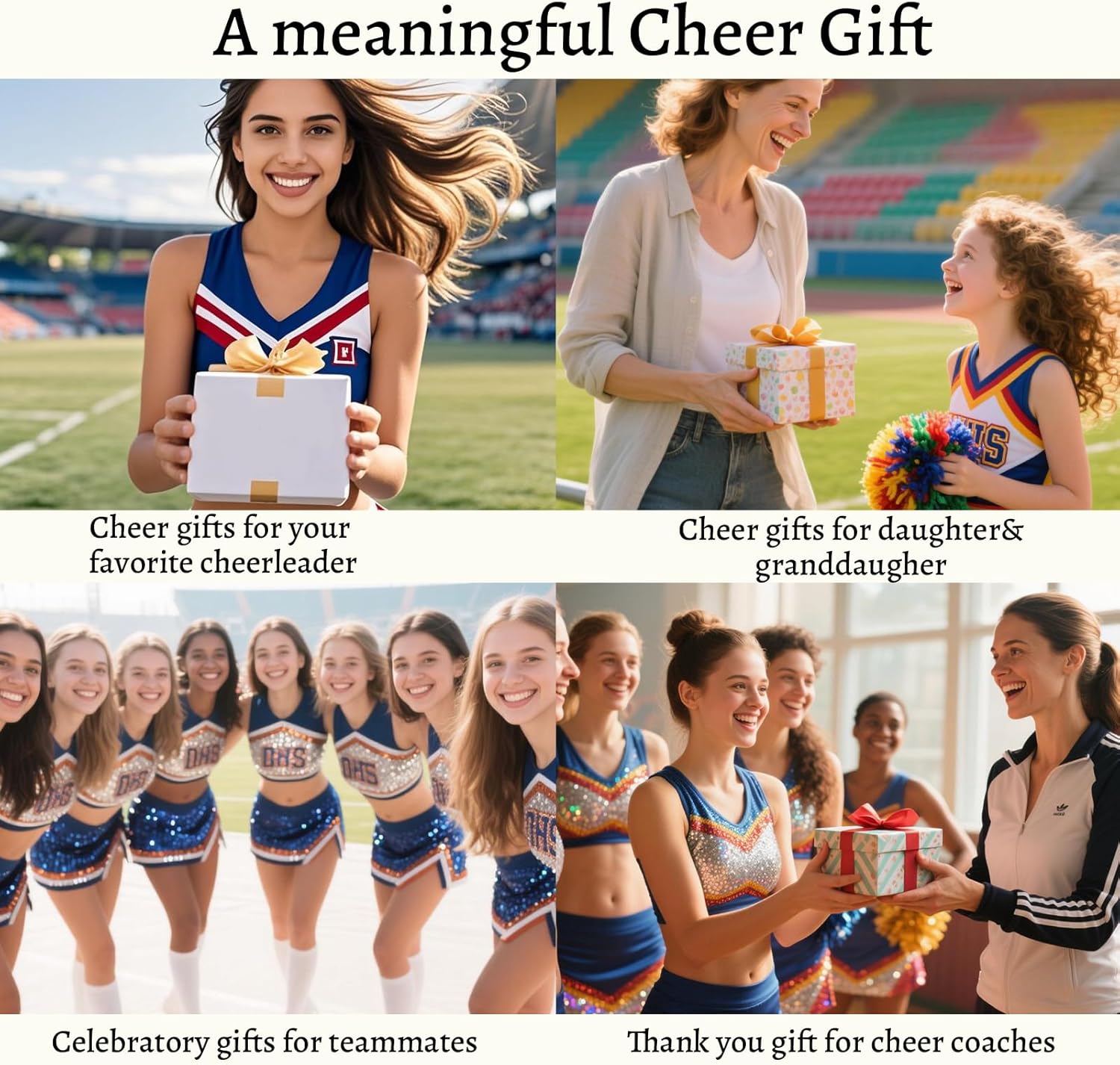 Cheerleader Gifts,Cheer Necklace,Cheerleading Gifts,Cheerleader Necklace for Girls,Unique CheerleadingGifts,Cheer TeamGifts for Daughter Granddaughter Coach,CheerGifts with Encouragement Card (Gold) - Image 7