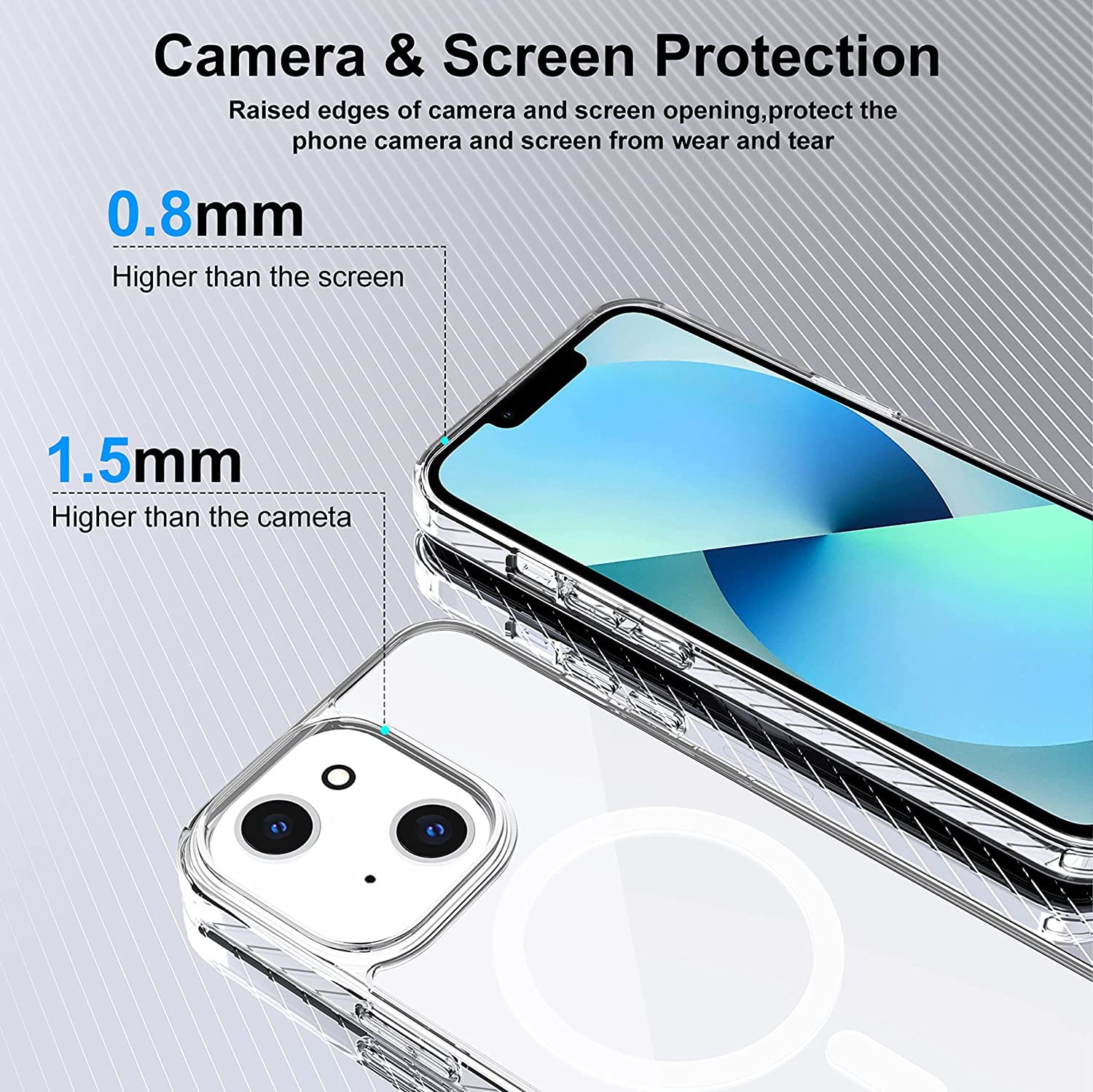 Yoedge Cover per iPhone X/XS Compatibile con MagSafe 5,8, Silicone TPU Trasparente