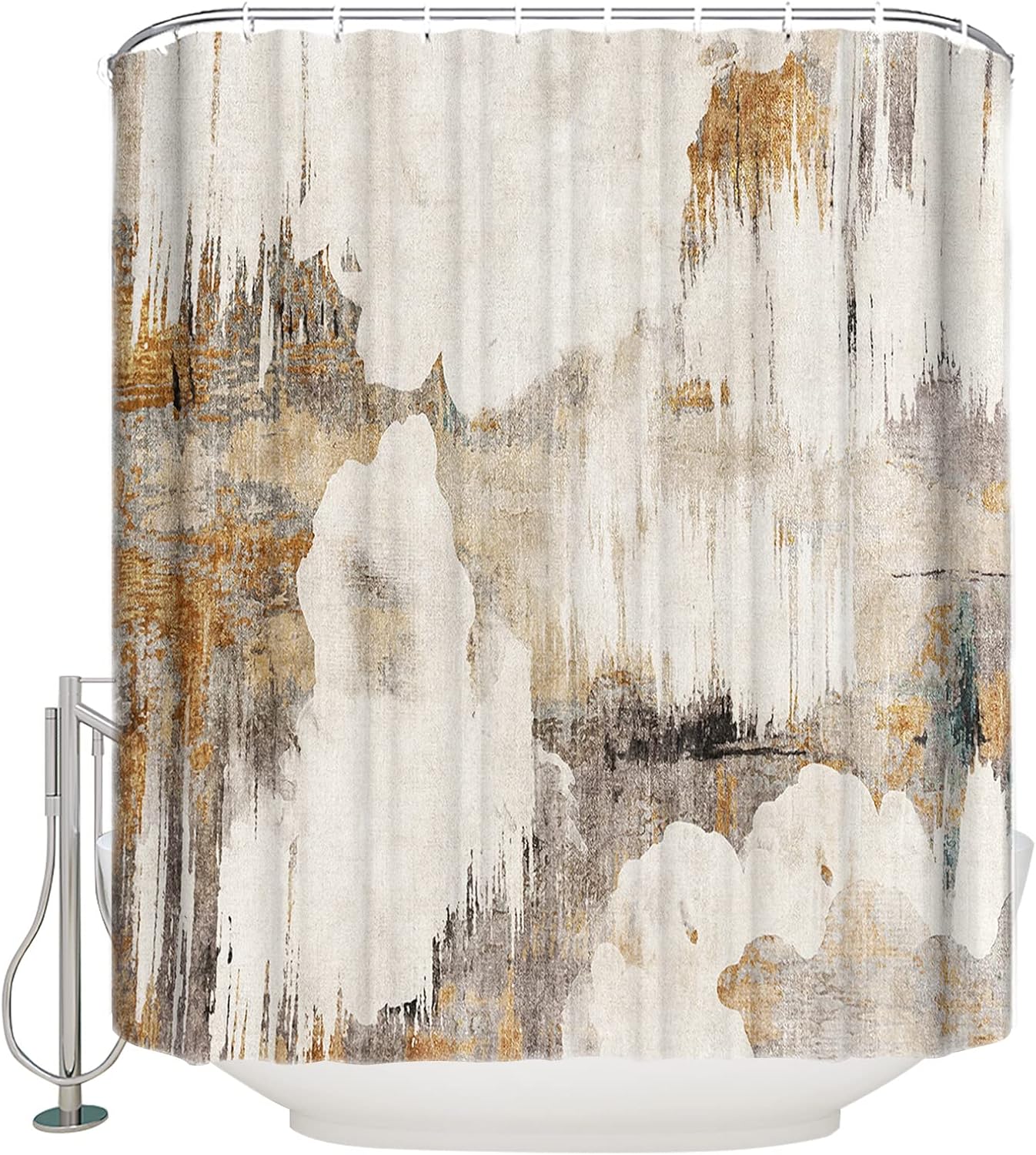 Double Love Vintage Abstract Bathroom Curtain 84 Inch