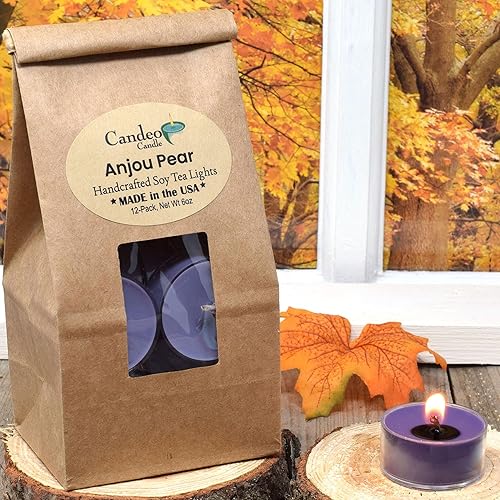 Miniatura 2 de Anjou Pera perfumada  Paquete de 12  Velas perfumadas  Mezcla de cera de abeja de soja  Hecho a mano en los Estados Unidos  Candeo Candle  Aromas de