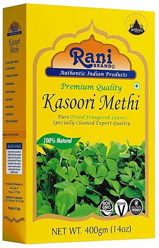 Miniatura 11 de Hojas de fenogreco Rani secas (Kasoori Methi) 3.5 oz (100 g) ~ Todo natural Vegano Apto para gluten Sin OMG Kosher Origen indio