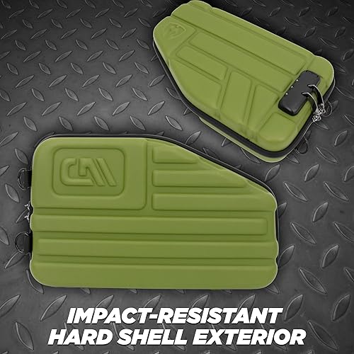 Miniatura 3 de CASEMATIX Estuche de pistola con bloqueo para pistolas pequeñas a grandes de 0.354 in con espacio para clips y accesorios adicionales, funda