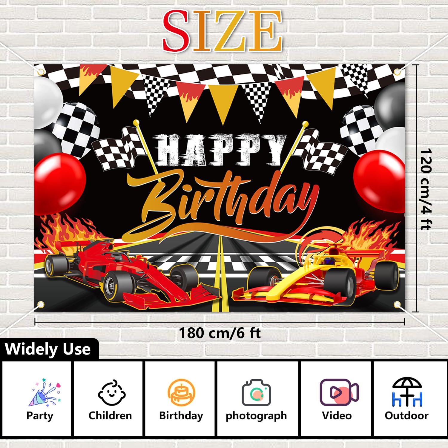 Balterever Banner Auto Da Corsa Rosa Retrò – 3 Ghirlande Per Feste A Tema – Decorazioni Per Compleanno Ragazza, Baby Shower
