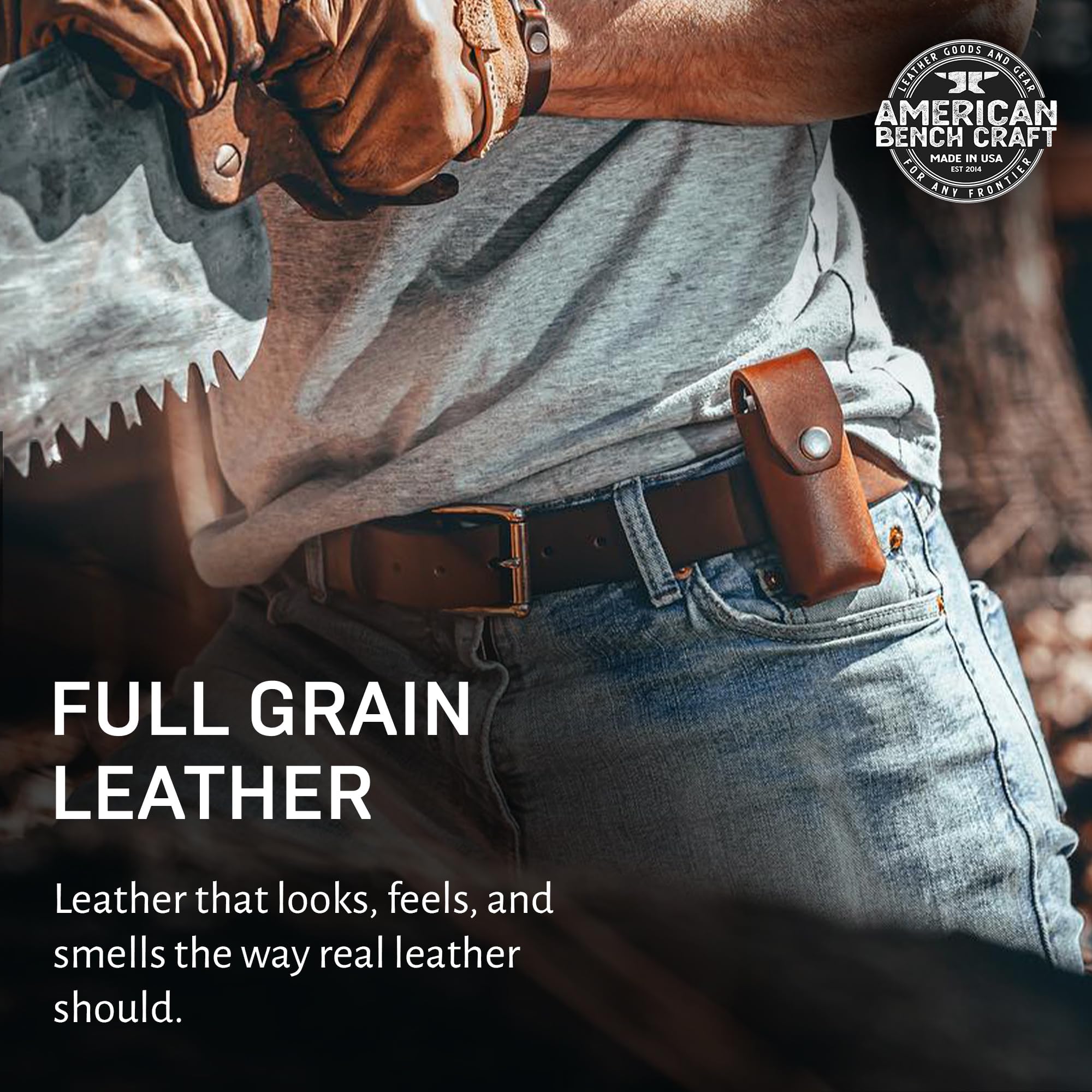 Étui en cuir pour Leatherman OHT, fabriqué aux États-Unis par American Bench Craft