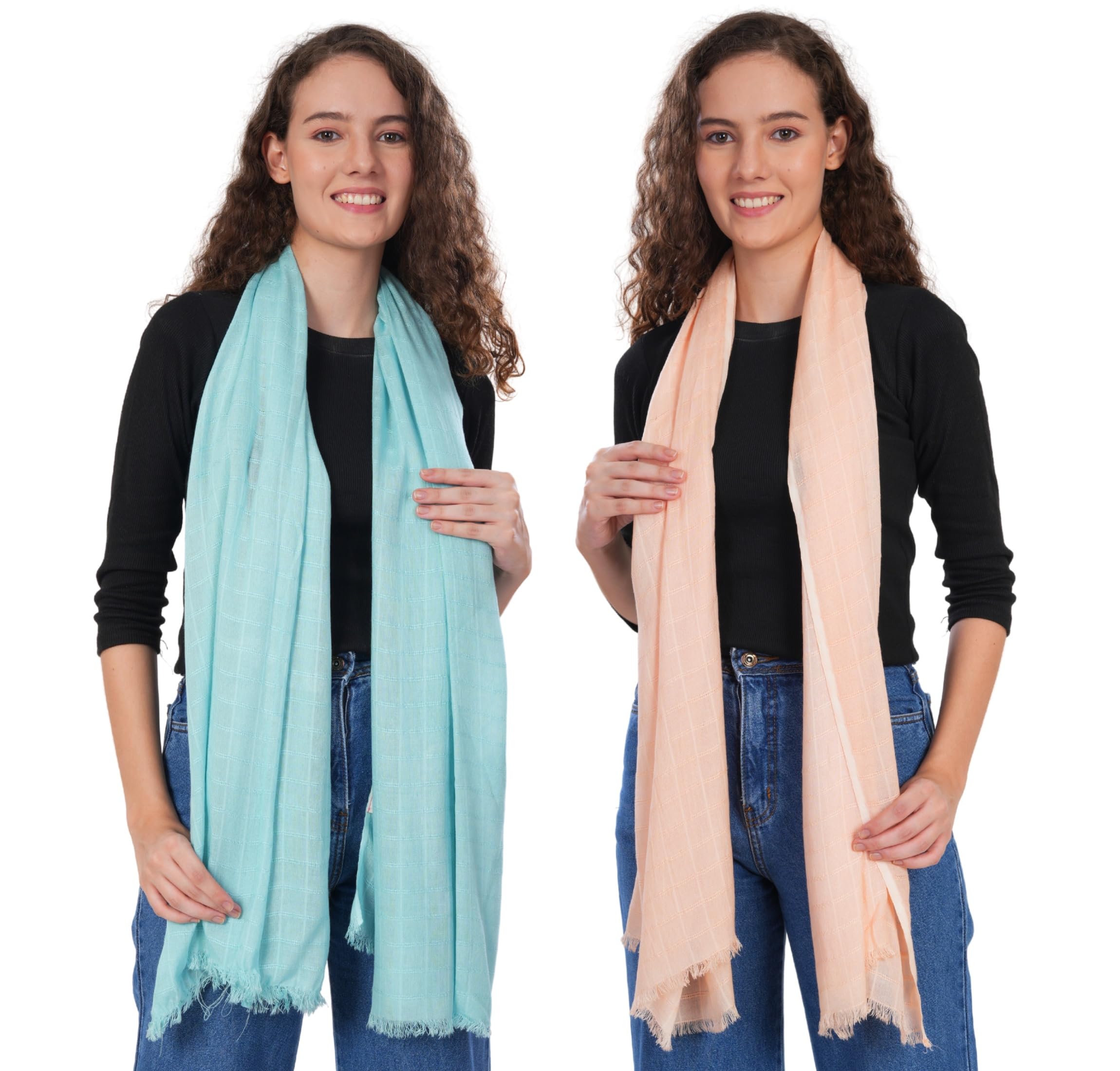 kiser Women and Girls Scarfs Stoles Combo Set-Size 65x185cms Soft Comfortable Cozy Viscose Cotton Scarfs Stoles Summer and Winter-Suitable size Hijab Easy to dry Stylish-picture-50
