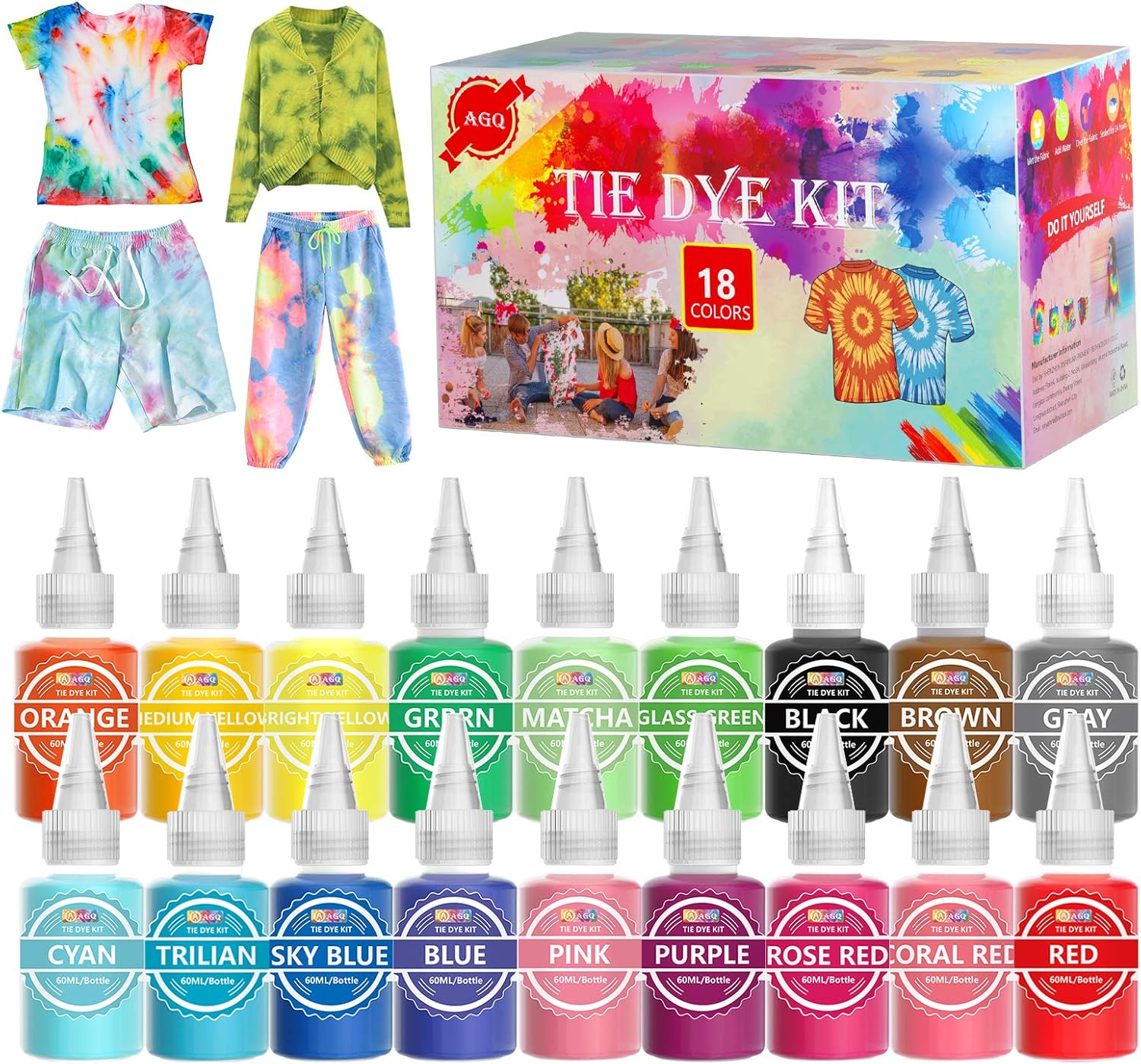 18 Couleur Tie Dye Kit pour Enfants Adultes DIY Maroc Ubuy