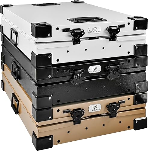 Miniatura 7 de K9 Kennel Boss - Jaula para perros de aluminio con recubrimiento de polvo totalmente plegable y resistente, pequeña (blanco)