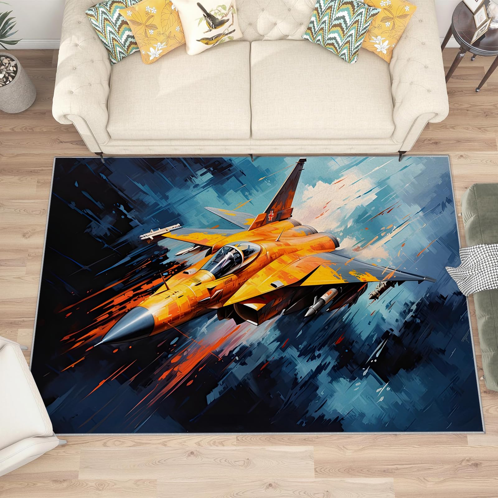 Großer waschbarer Kurzflor-Teppich 250x300, Streifen Teppich Kinderzimmer, modern Dünn Saugfähig Vielseitig für Wohnzimmer Schlafzimmer Oder Als Bettvorlege T-217