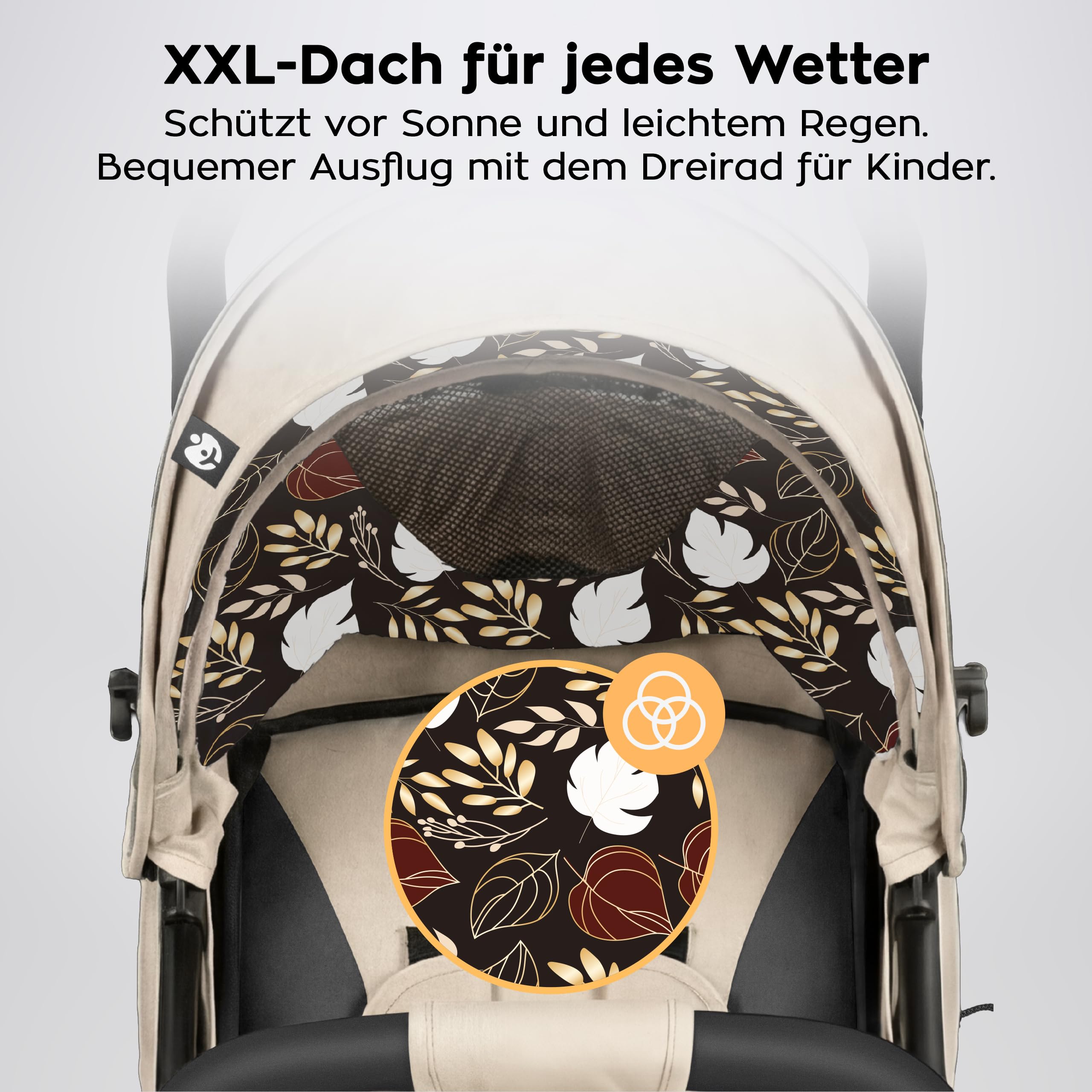 Tulano Davos 35 Reisebuggy – Kinderbuggy klappbar mit Liegefunktion bis 25kg – kompakter Kinderwagen Beige
