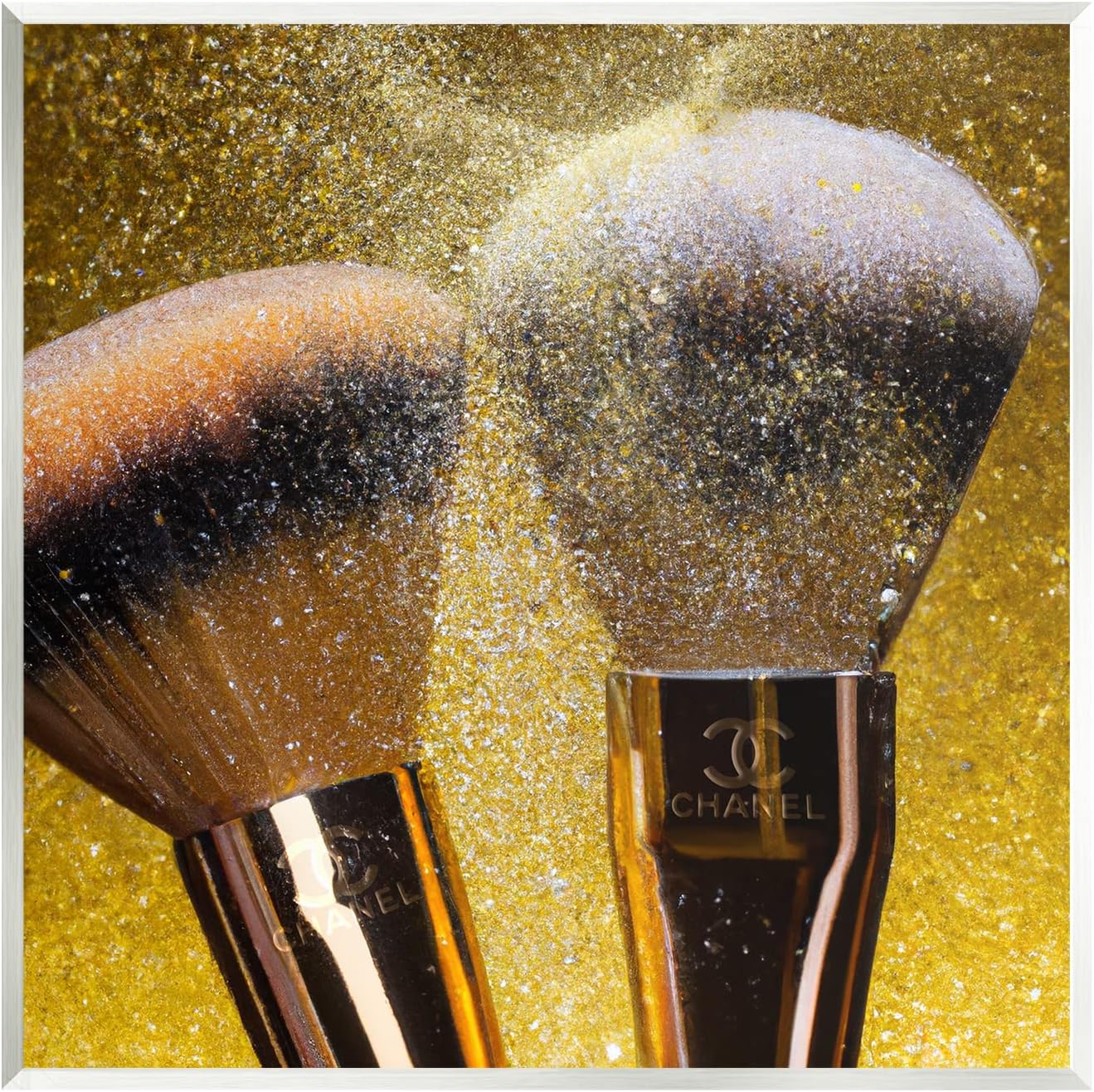 Stupell Industries Makeup Brush Glam Glimmer Wood Wall Art, Design by Ziwei Li