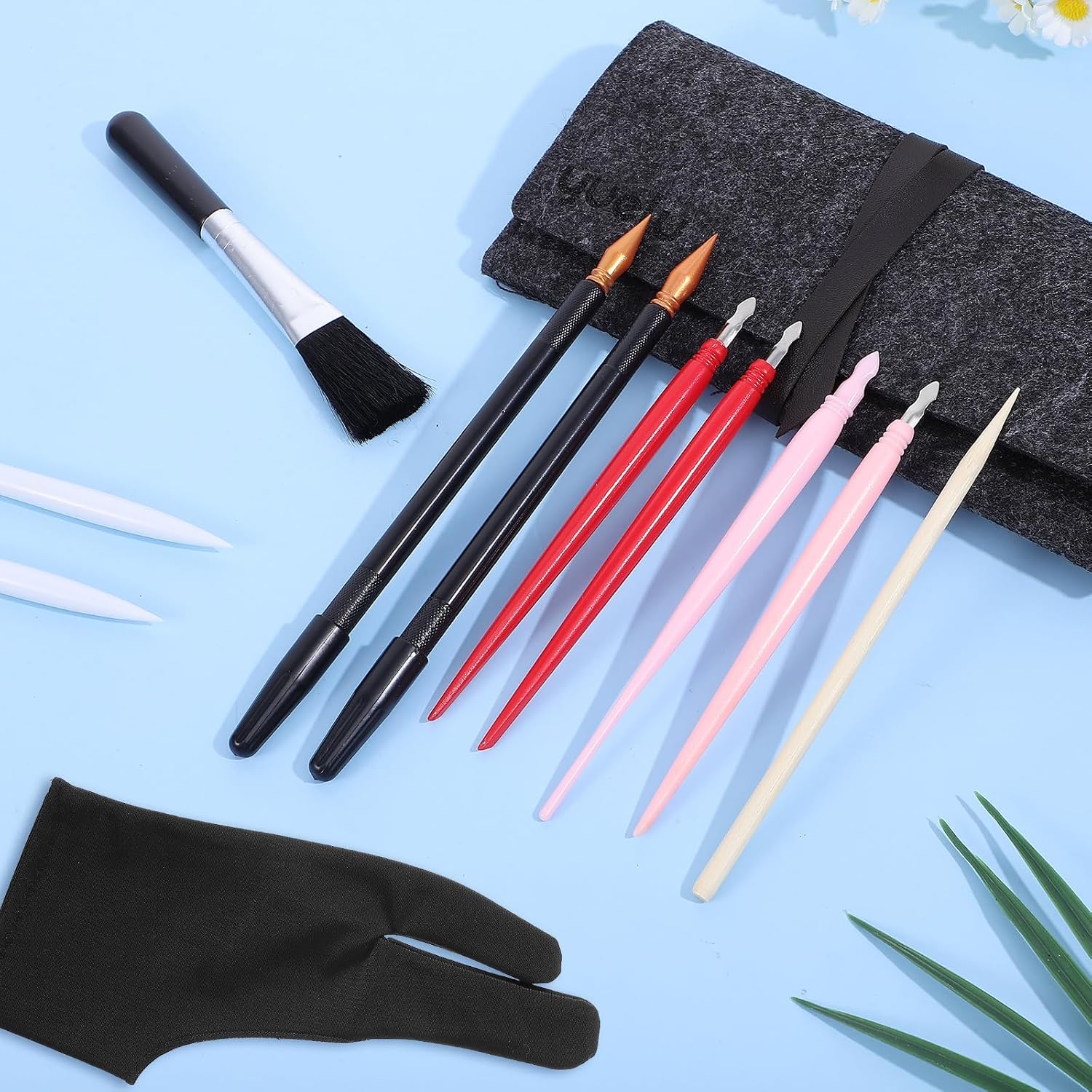 12 Pieces Scratch Art Tools, Scratch Painting Art Tool, Drawing Kit Including Artist Glove, Storage Bag, Dual Tip Coloring Pens, Plastic and Wooden Stylus, Scrapers, Clean Brush for Adults