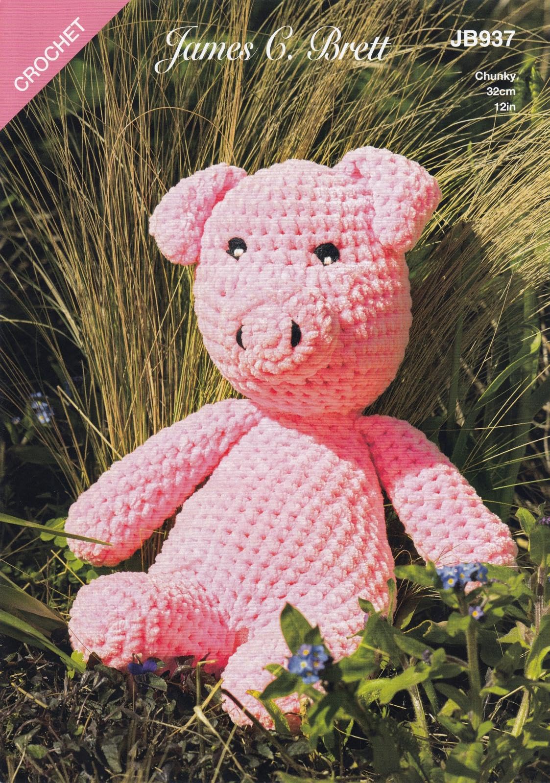 James C. Brett JB937 Crochet Pattern Petunia Pig Toy in Flutterby