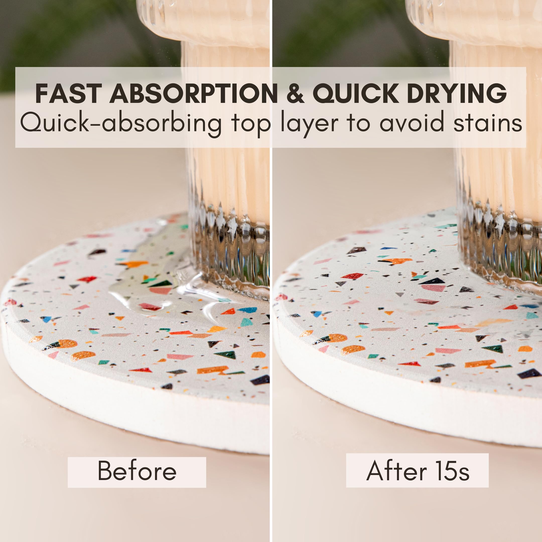 Lot De 6 Dessous De Verre Ronds En Cuir De Couleur Unie Vert Clair