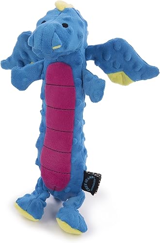 Vista 120 de goDog - Dragón de juguete, grande, resistente, con tecnología Chew Guard, de felpa, color rosa Rosado