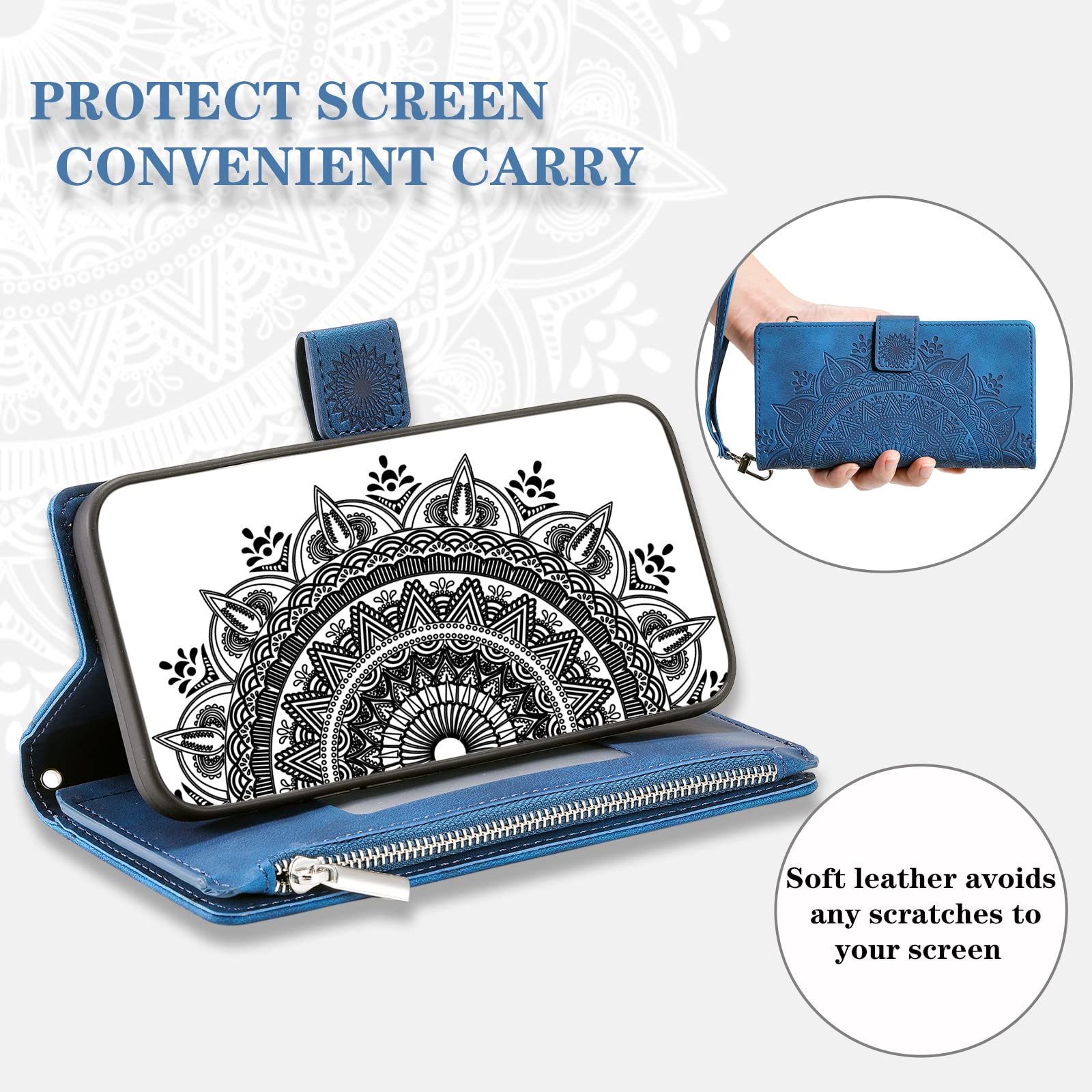 Cover Portafoglio In Pelle Per Motorola Moto G62 5G – Custodia Con Slot E Supporto, Chiusura Magnetica, Colore Nero