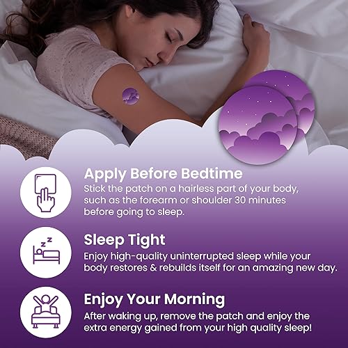Miniatura 4 de MONIER Parches de sueño para adultos extra fuertes  Parche de sueño fácil de aplicar con melatonina y valeriana  Relájate y despierta renovado
