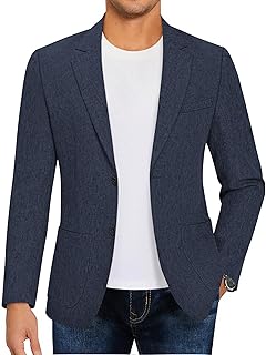 Mens Casual Blazer Sport Coat Lightweight Two Button Business Suit Jackets