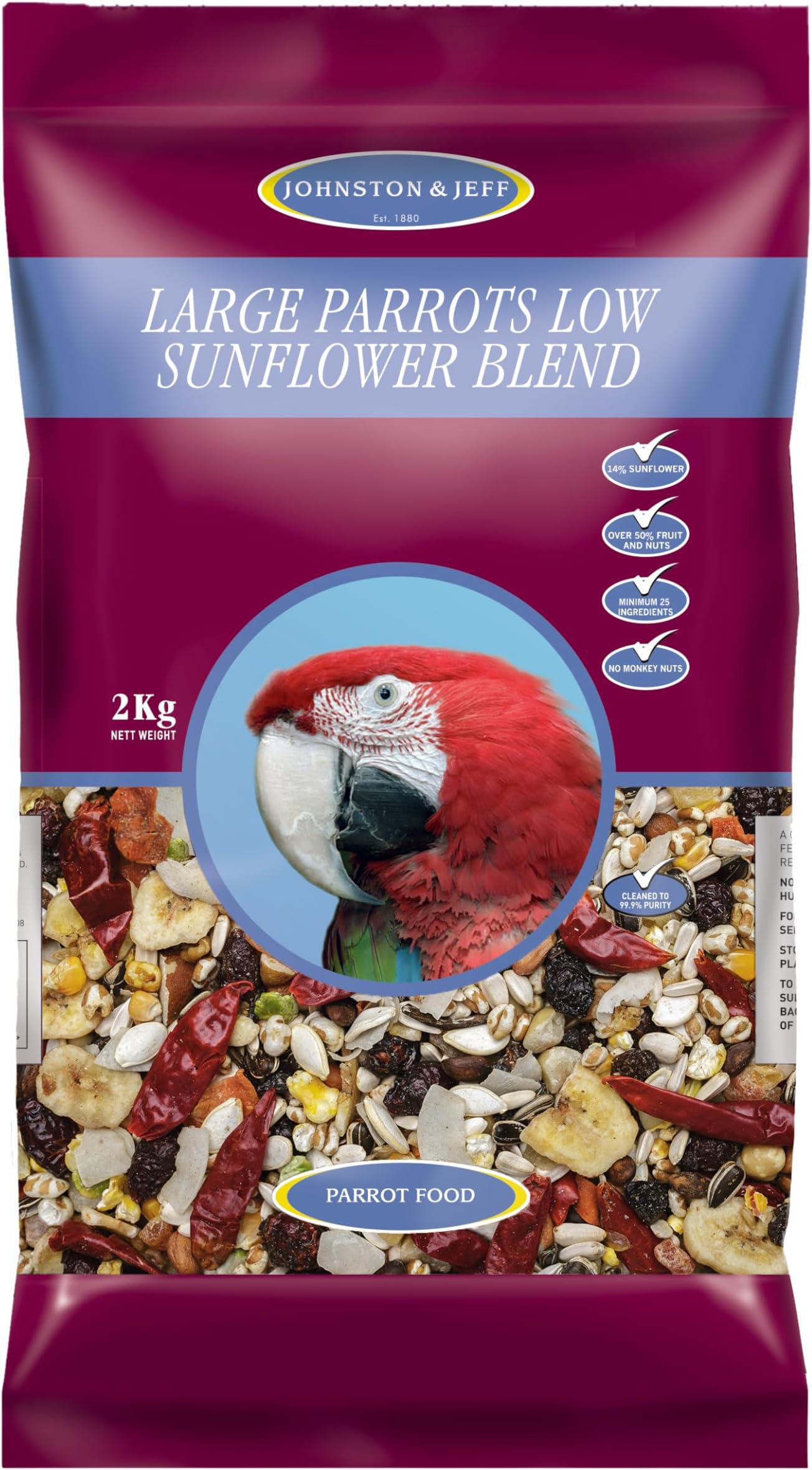 Johnston & Jeff Low Sunflower Large Parrot 1.8kg