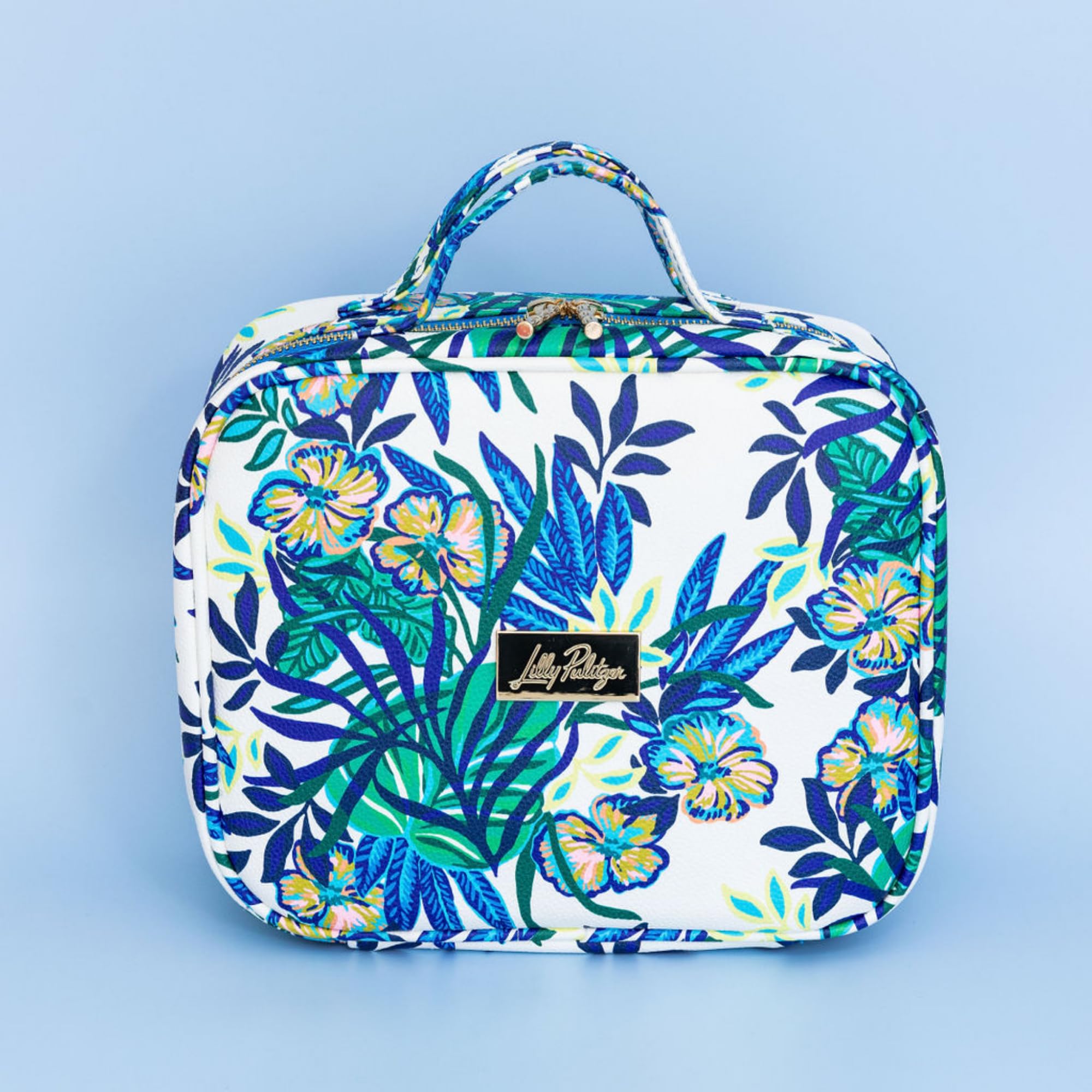 Lilly Pulitzer Neceser de viaje de 4 piezas, bonito estuche de equipaje para adultos, juego de bolsa con cremallera para cosméticos, bolsa pequeña para suministros, maquillaje o artículos de tocador