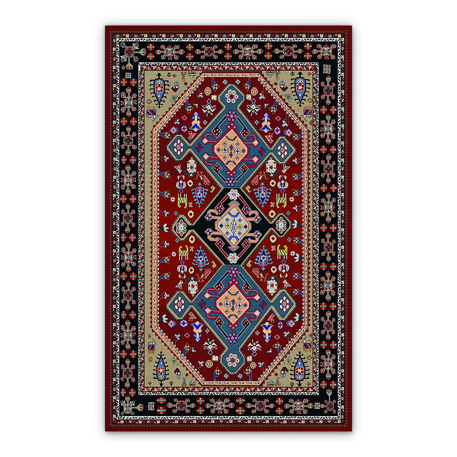 Tapis en vinyle de cuisine motif pixel perse couverture en linoléum étanche