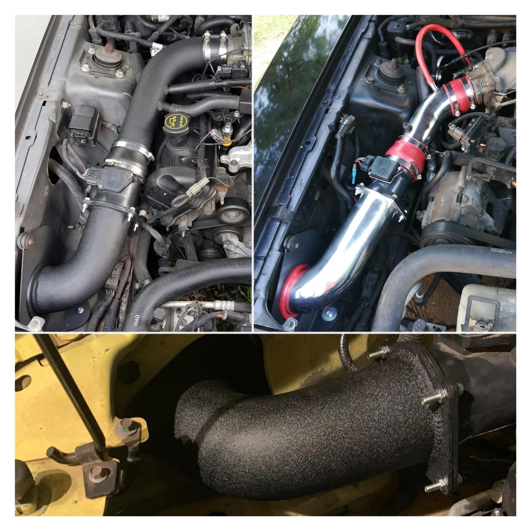 Manguera Admisión Aire Para 1994-2004 Para Ford Para Mustang GT 3.8L 4.6L Motor De Gasolina Kit De Tubo De Entrada Aire Frío Alto Flujo Con Filtro Entrada Aire