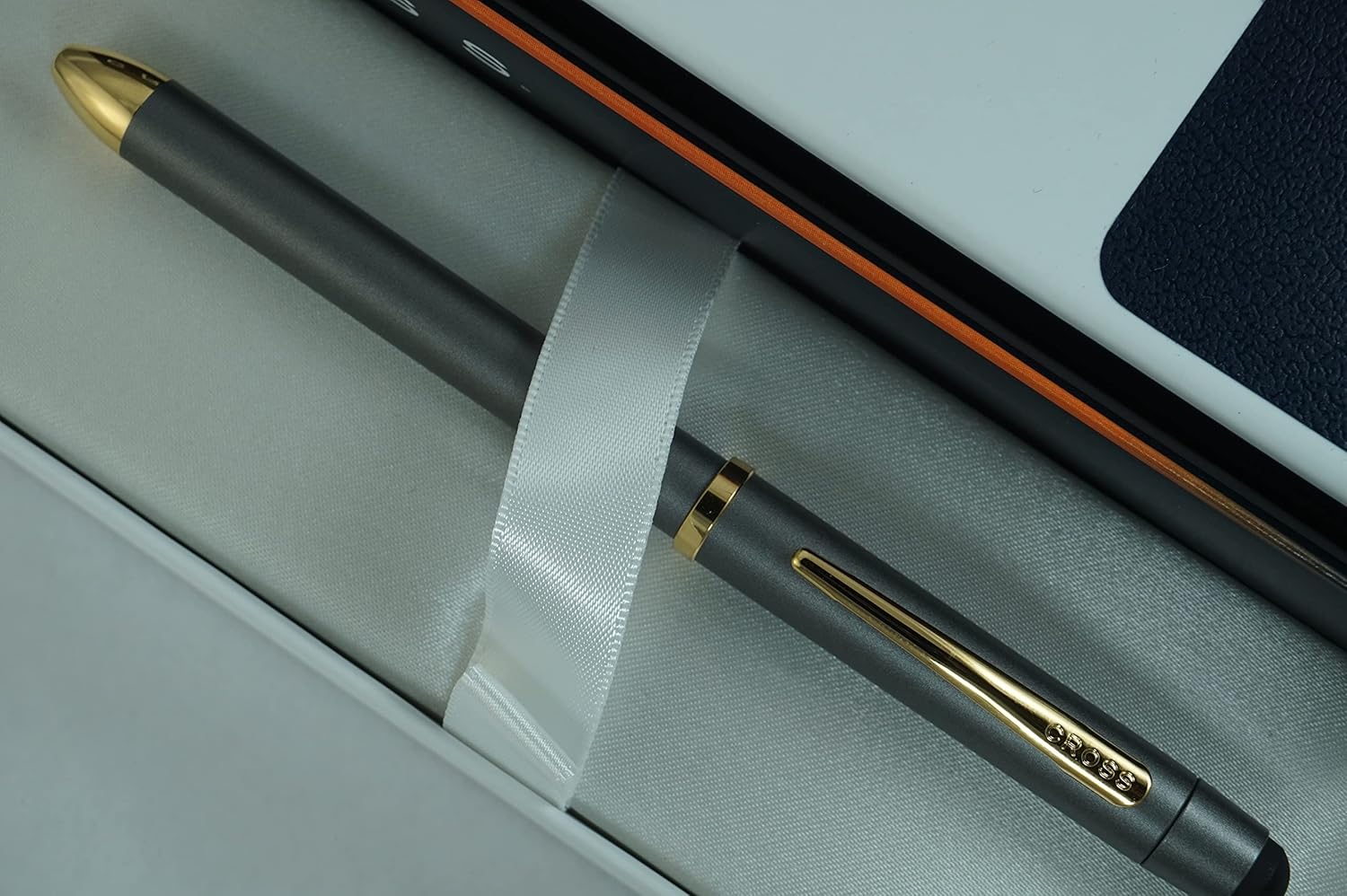 Cross Tech3+ with Sophisticated Brushed diamond pattern finish Barrel & interchangeable cap tops, Multi-function Pen - 0.5 MM Lead Pencil, Black & Red Ink Refills in One Pen. (Gray)