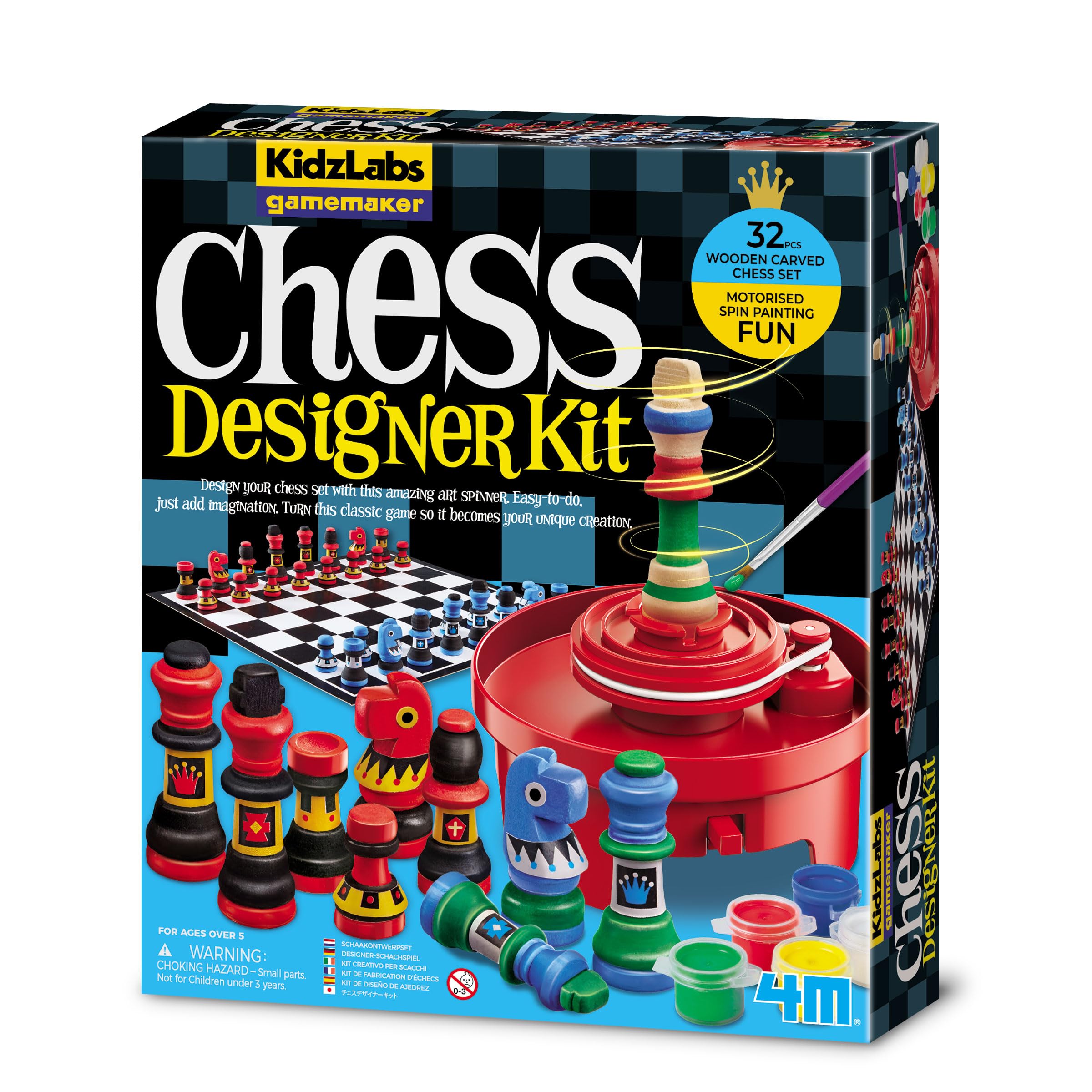 4M KidzLabs - Motorised Spin Art Chess Designer Game