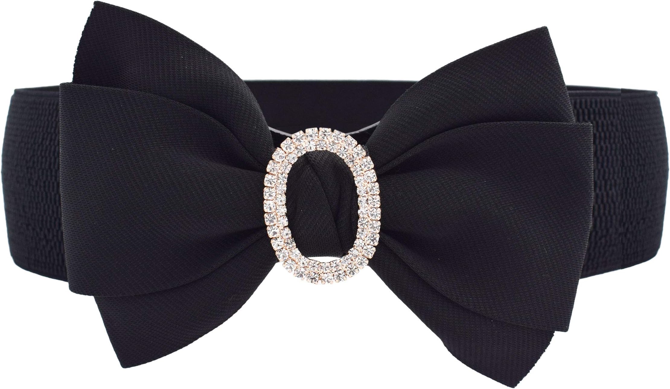 TeeYeeWomen Girls Fashion Big Bowknot Buckle Adjustable Elastic Wide Waist Belt