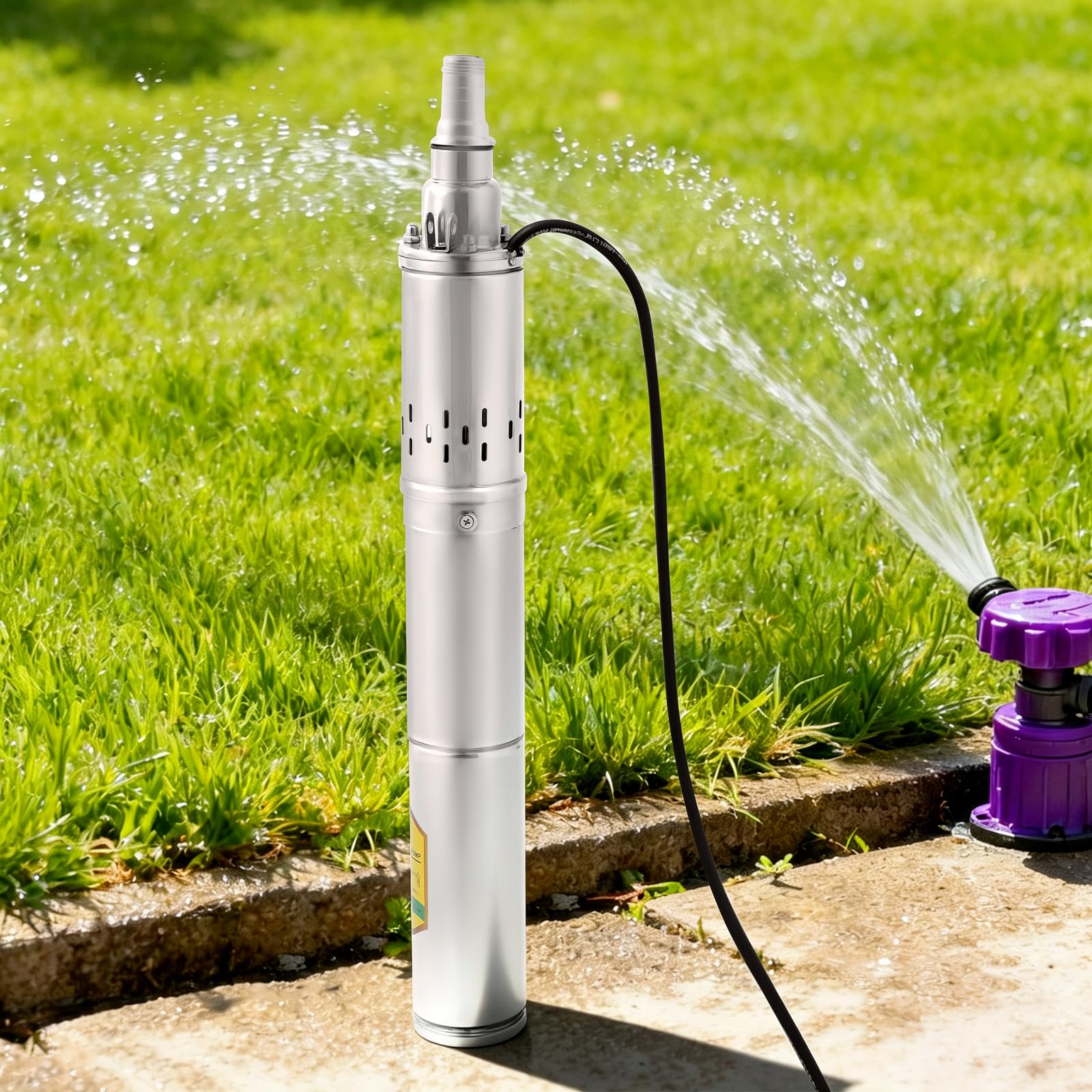 Brunnen pompa wodna z polerowanej stali nierdzewnej (370 W/2 m³/h)