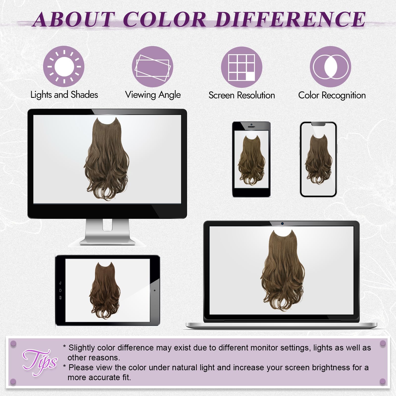 BARSDAR 2 Piezas Hilo Invisible Extensiones de Cabello, 50cm Ondulado Layered Sintética Clip in Marrón Hair Extensions para Mujer Aspecto Natural Lace Weft Invisible Wire Postizos, Chocolate Marrón