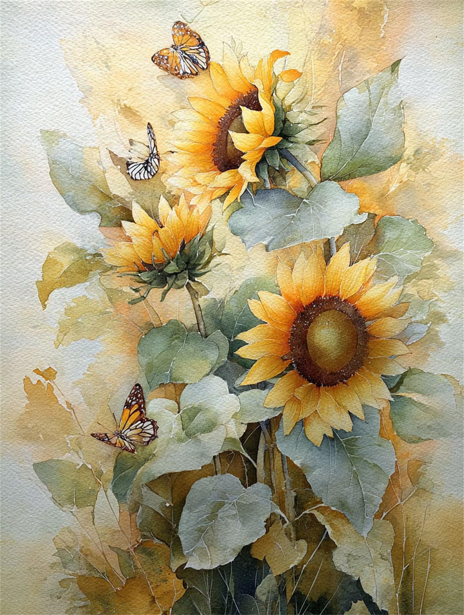 Dipingere con i Numeri Adulti Girosoli, Fiori Dipingere con i Numeri Bambini DIY Kit, Set Premium con Pennelli, Decorazione Casa & Creativo Regalo, Attività di Tempo libero 90x120cm z-428