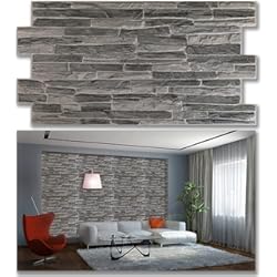 Friso Pared Pino Grace Baltic - Paneles de pared 3D para decoración de pared interior no adhesivos, finos y elásticos, de PVC, Oro (10 piezas / 4.6 m2) (12, Gris Oscuro)