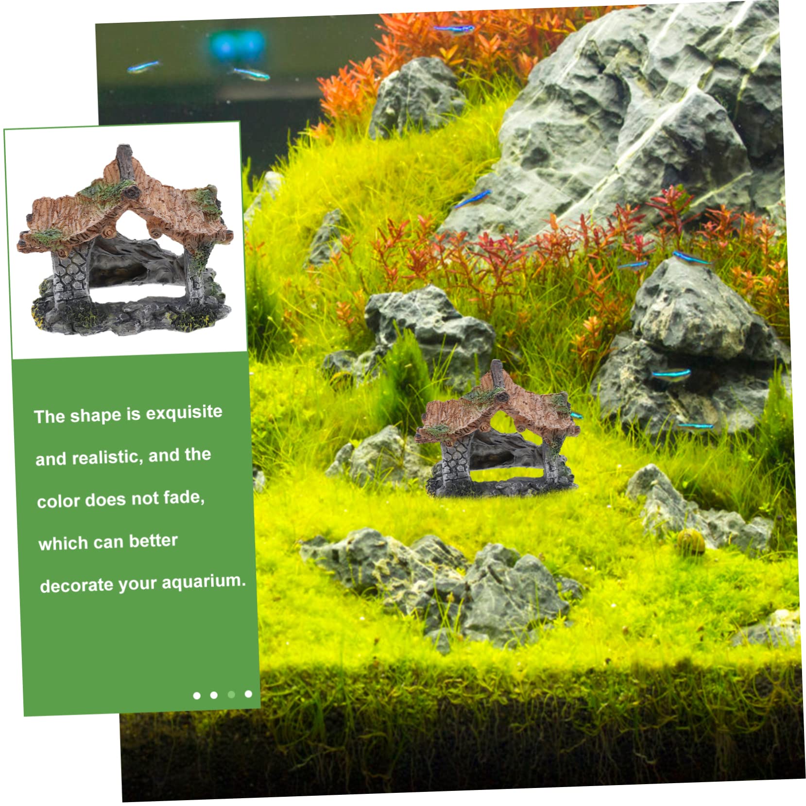 Sosoport 3 Piezas Paisajismo del Tanque De Peces Casa Cueva Escondite De Peces Micro Paisaje Casa Medidor De Sal para Alimentos Escondite De Betta Escondite De Peces Bajo El Agua Cuevas De