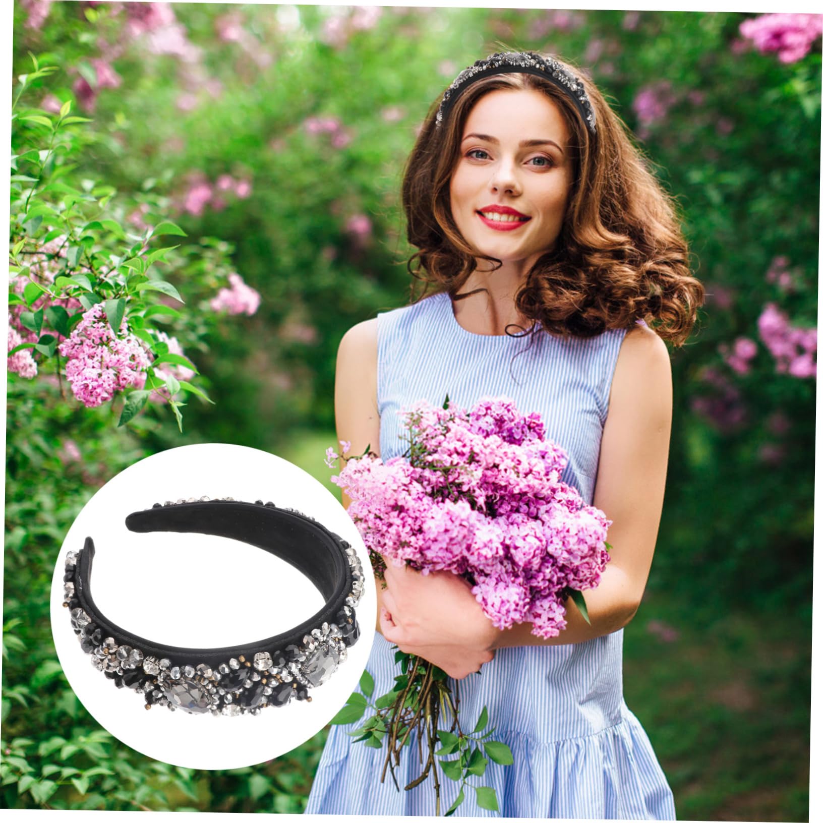 MAGICLULU 2 Fasce Per Extra Per Donne Cerchietto Con Gioielli E Strass Accessori Per Per Ragazze Cerchietto Con Strass.