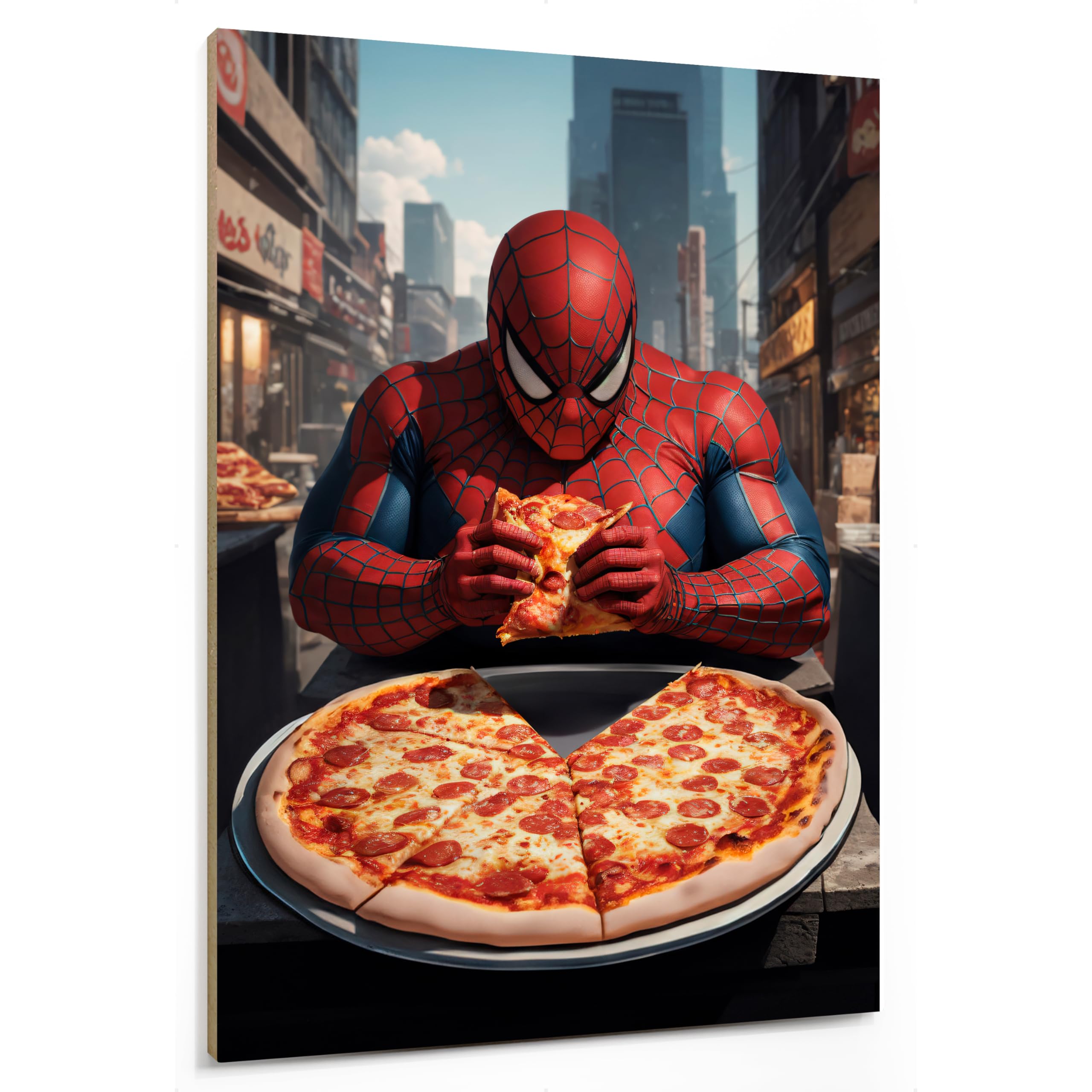emmena - Quadro Dad Superhero 1 - Pizza Time - in legno - 30x40 cm