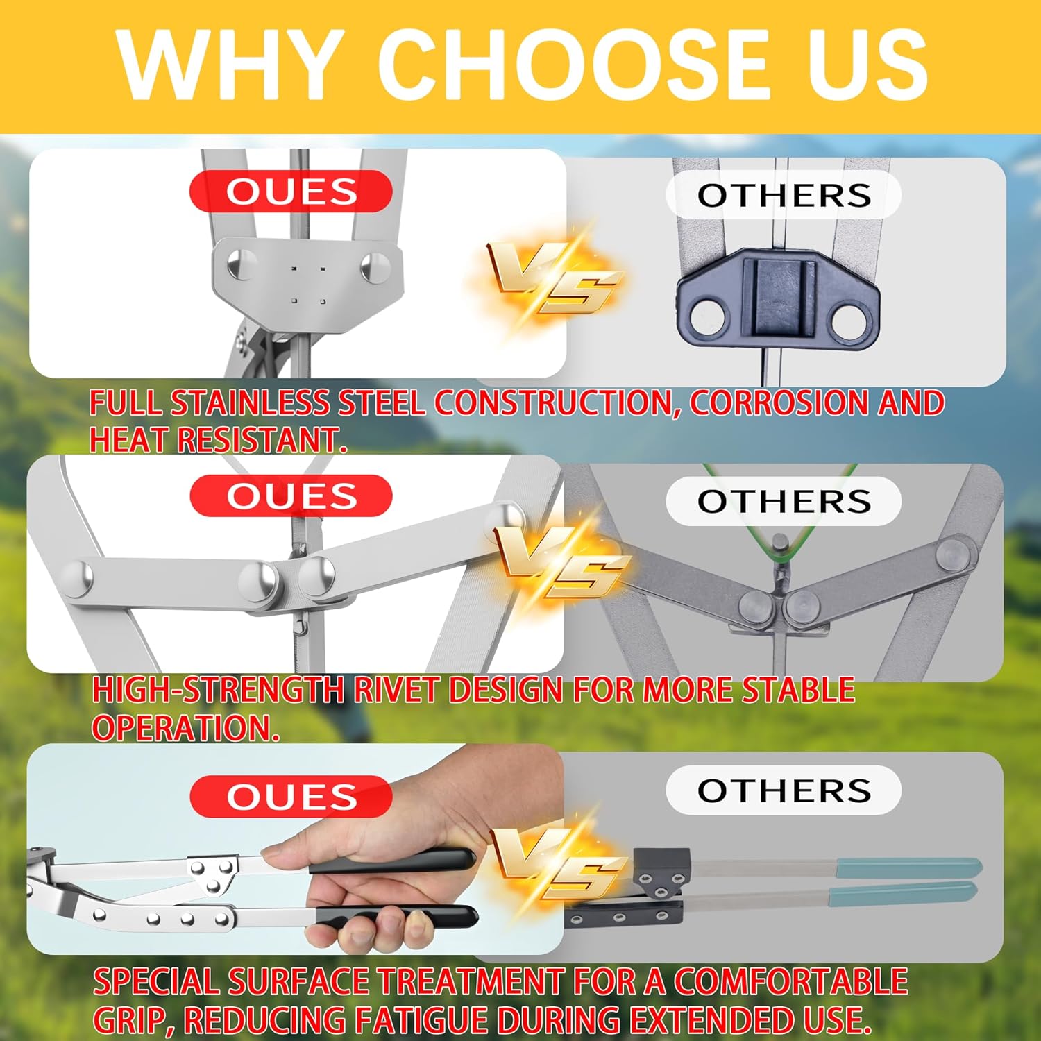 Extra Large Stainless Steel Banding Tool Bander Livestock Management Fits Bull,Calves, Goats, Sheep, Easy Application
