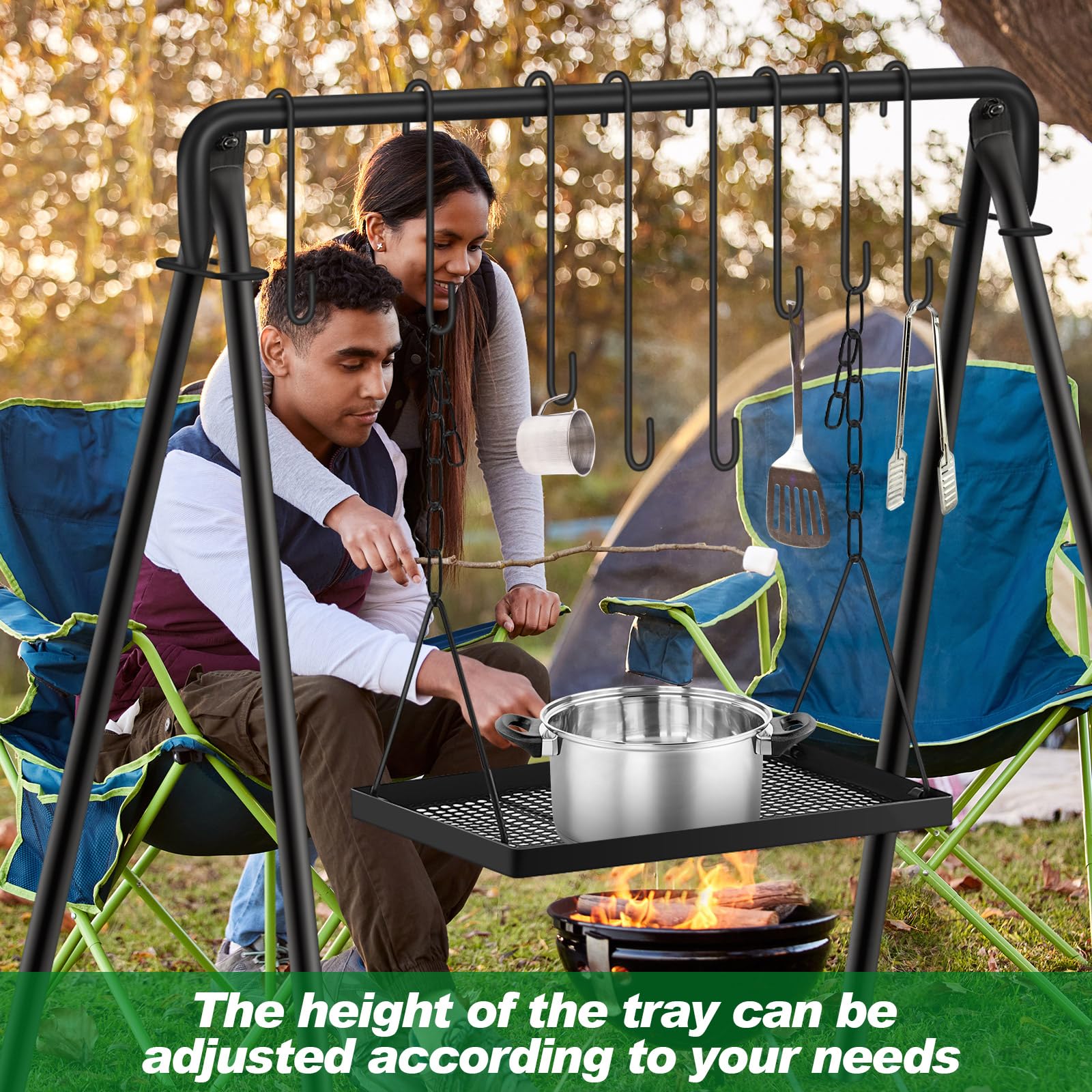 Amazon.com : Rossesay Campfire Swing Grill Stand Adjustable