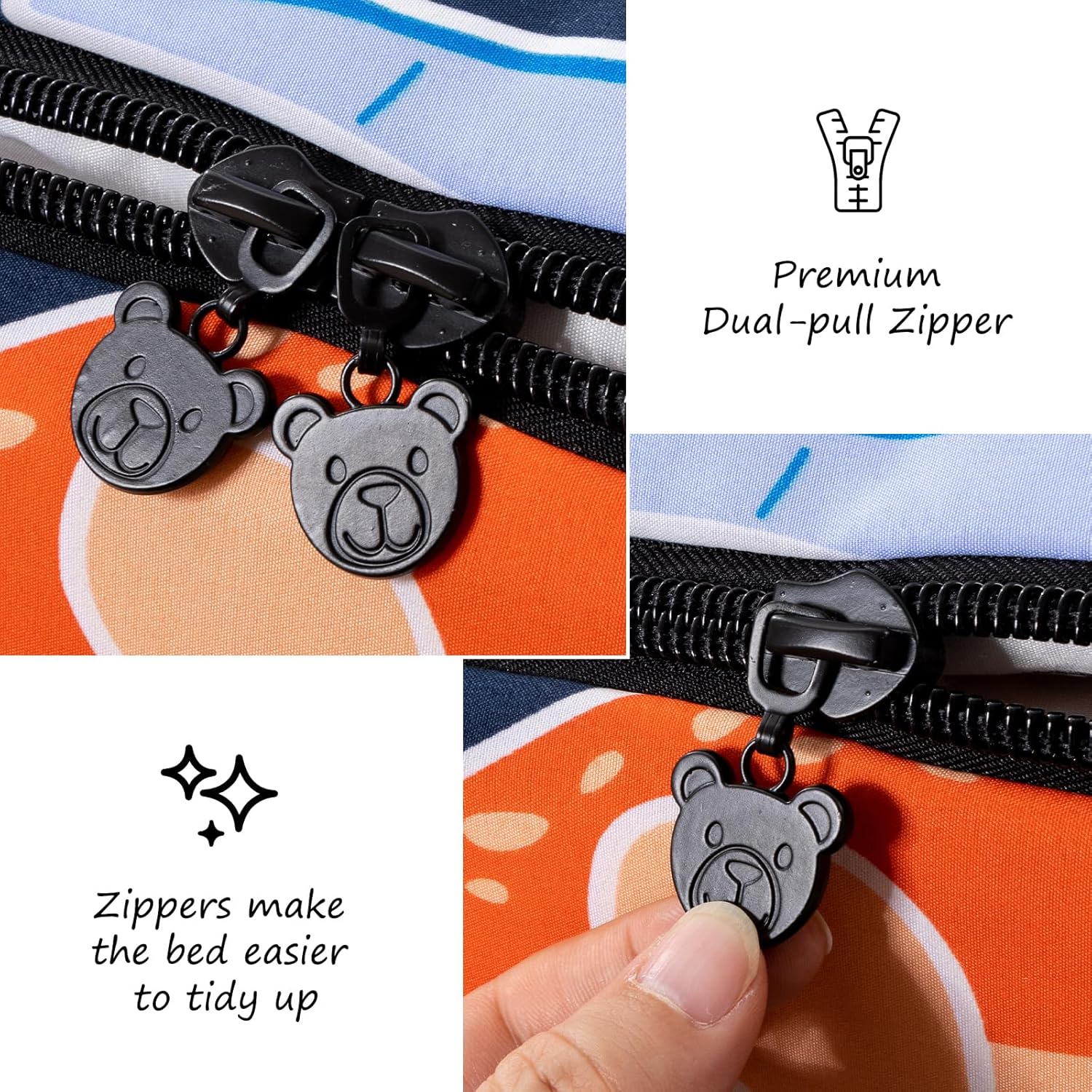 Meeting Story 3pcs Zipper Bedding Twin Kids Space Dinosaur Glow in The Dark Comforter Set for Boys(Navy,Twin) - Image 4